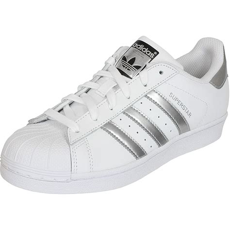 adidas damen weiß silber|Weiße Frauensneakers .